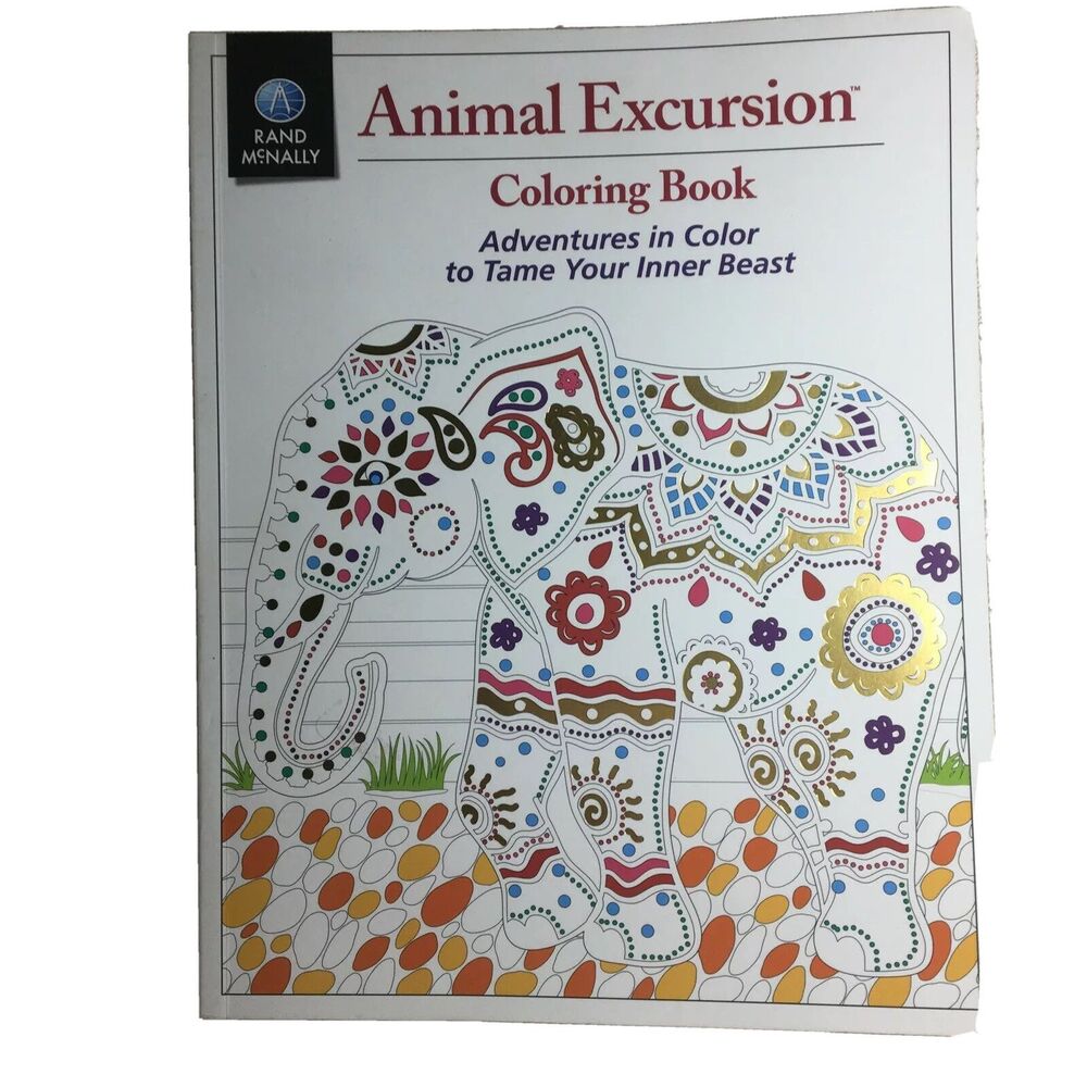 Adult Coloring Book Animal Excursion and Peaceful Patterns. Two Books - Picture 4 of 7